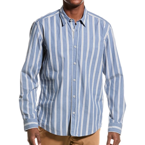 BOSS HUGO BOSS Men's Gray Striped Shirt XXL regular - Picture 1 of 10